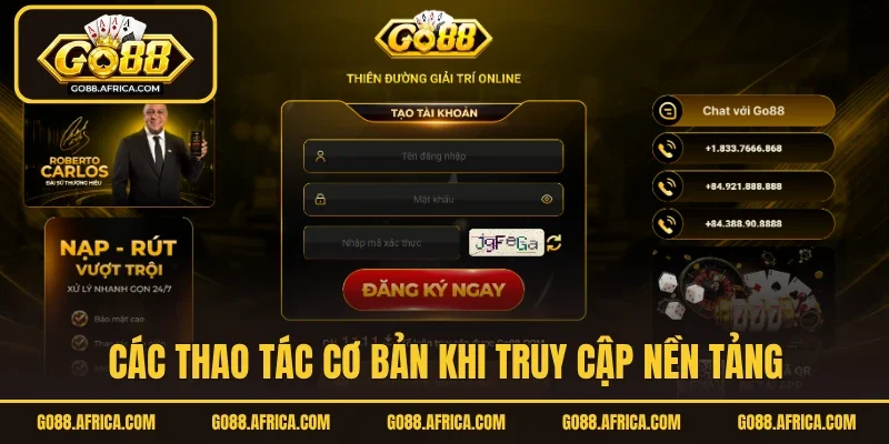 Các thao tác cơ bản khi truy cập nền tảng