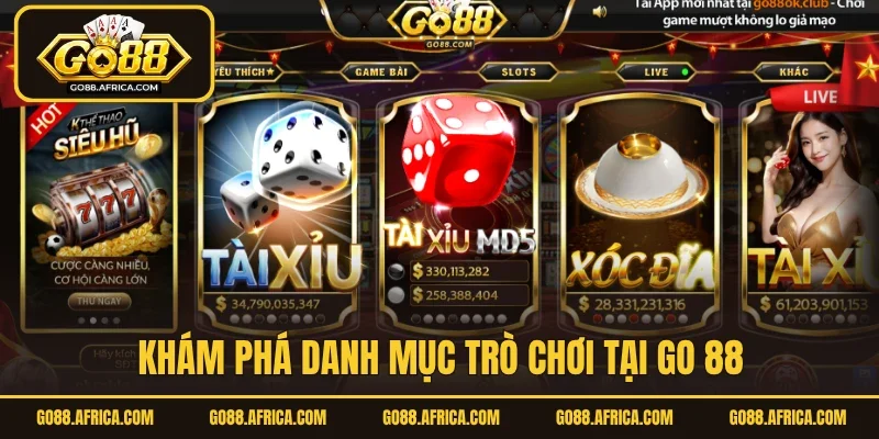 Khám phá danh mục trò chơi tại GO 88